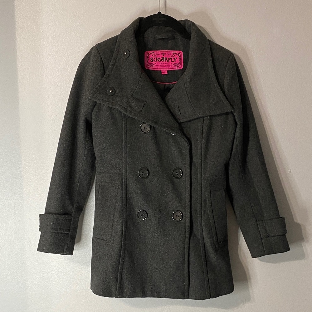 Sugarfly Charcoal Gray Peacoat size small